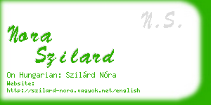 nora szilard business card